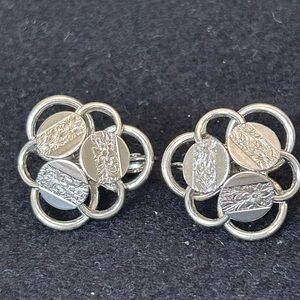 Sarah Coventry Young & Gay Silver Floral Clip-On Earrings